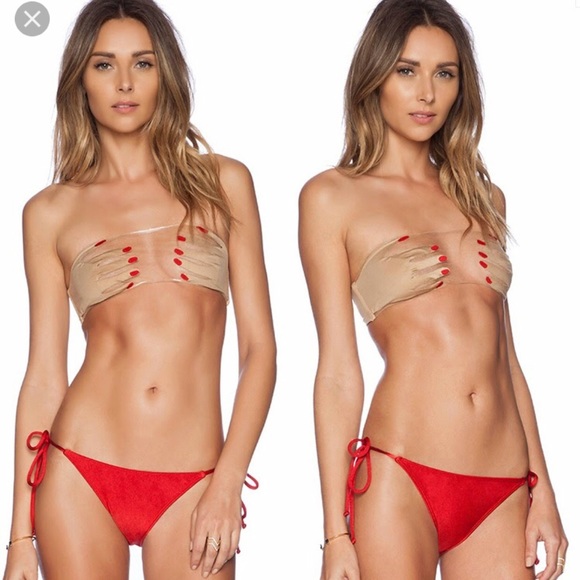 hands bikini top